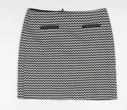 Marks and Spencer Women's Black Geometric Pencil Skirt Size 12