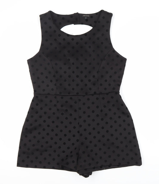 River Island Black Polka Dot Playsuit, Women's Size 12