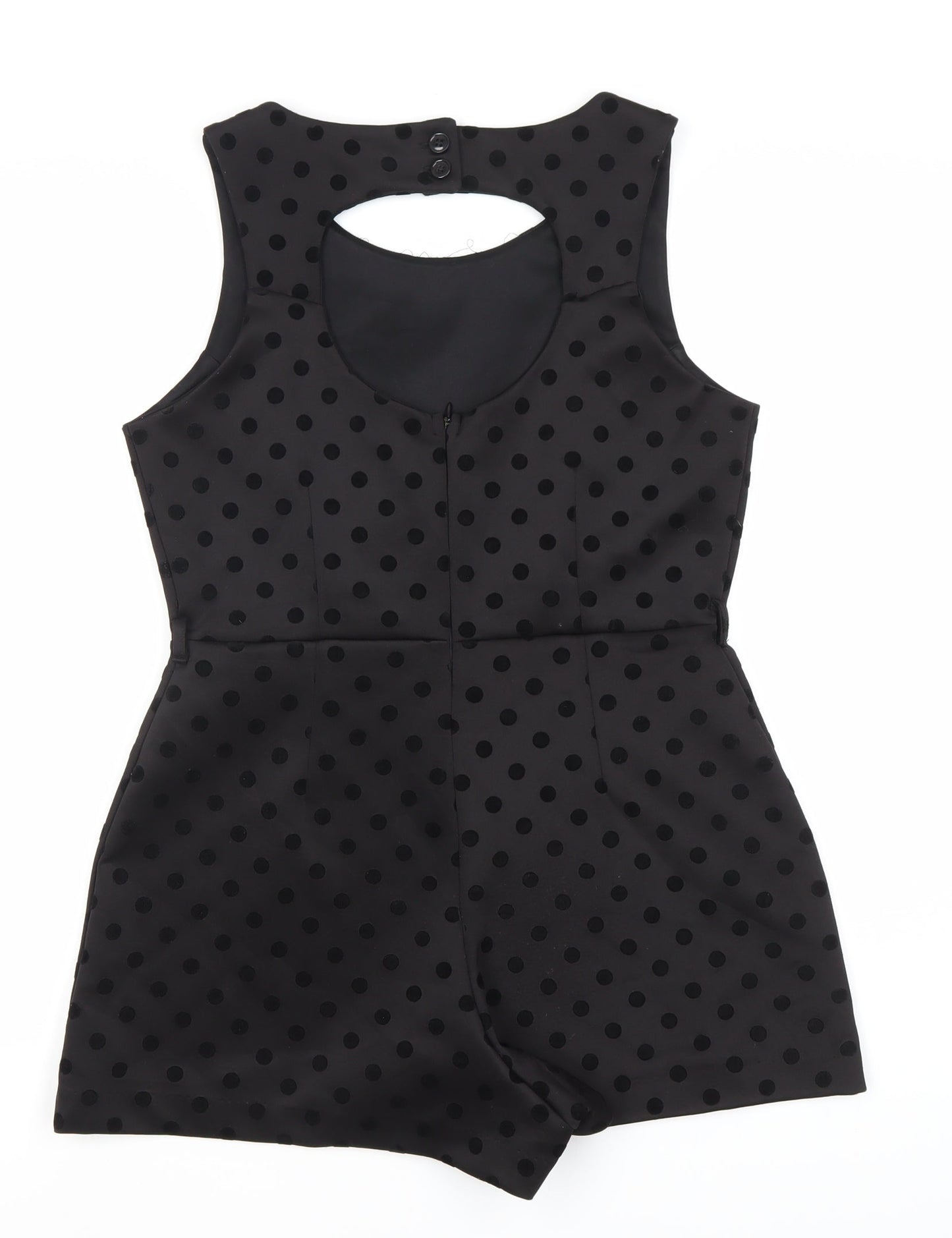 River Island Black Polka Dot Playsuit, Women's Size 12