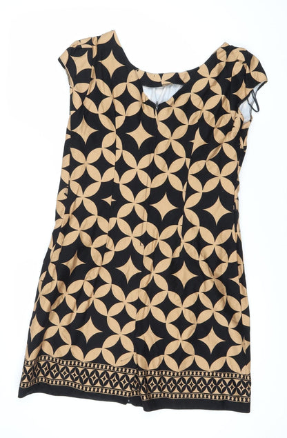 Dorothy Perkins Women's Black Geometric Shift Dress M