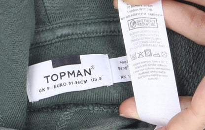 Topman Men's Green Pullover Hoodie S