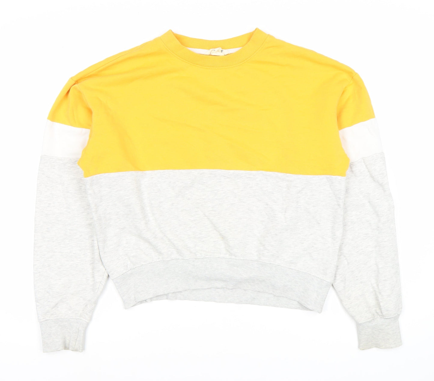 H&M Girls Colourblock Sweatshirt - Yellow/Grey 13-14 Years