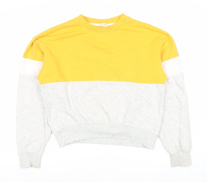 H&M Girls Colourblock Sweatshirt - Yellow/Grey 13-14 Years