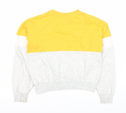 H&M Girls Colourblock Sweatshirt - Yellow/Grey 13-14 Years