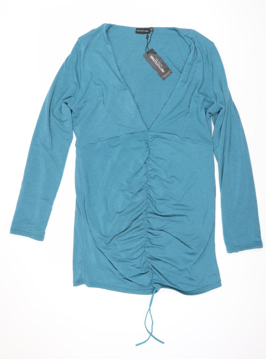 PrettyLittleThing Women's Blue Long Sleeve Dress, Size 20