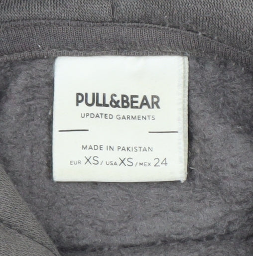 Unisex Adults UK Size XS Pull&Bear Grey Pullover Hoodie