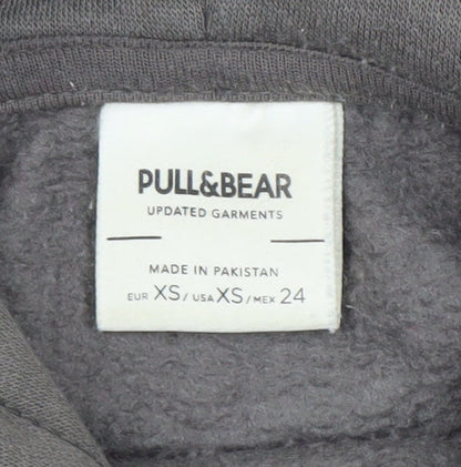 Unisex Adults UK Size XS Pull&Bear Grey Pullover Hoodie