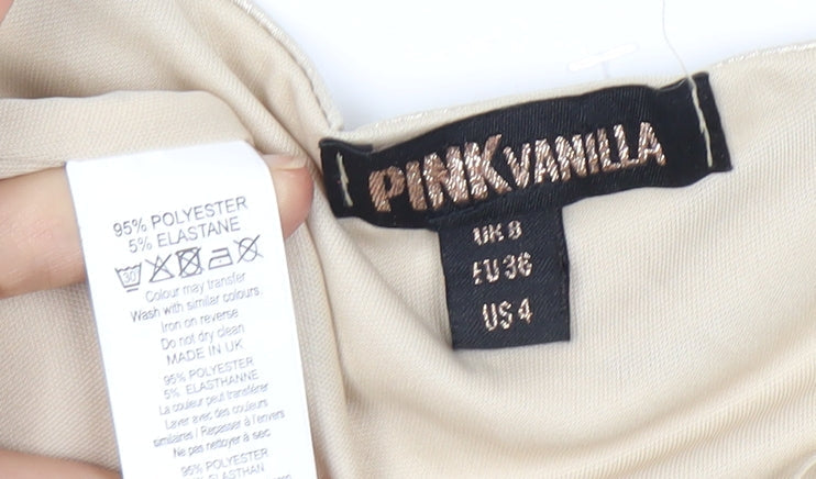 Pink Vanilla Women Beige Dress Strappy Sleeveless Size 8