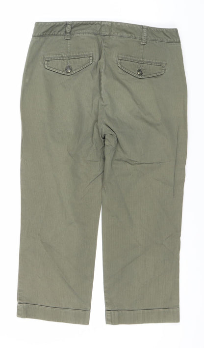 Womens UK Size 10 Marks and Spencer Regular Fit Chino Green Trousers