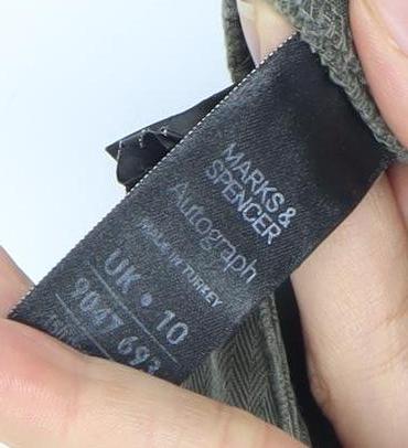 Womens UK Size 10 Marks and Spencer Regular Fit Chino Green Trousers