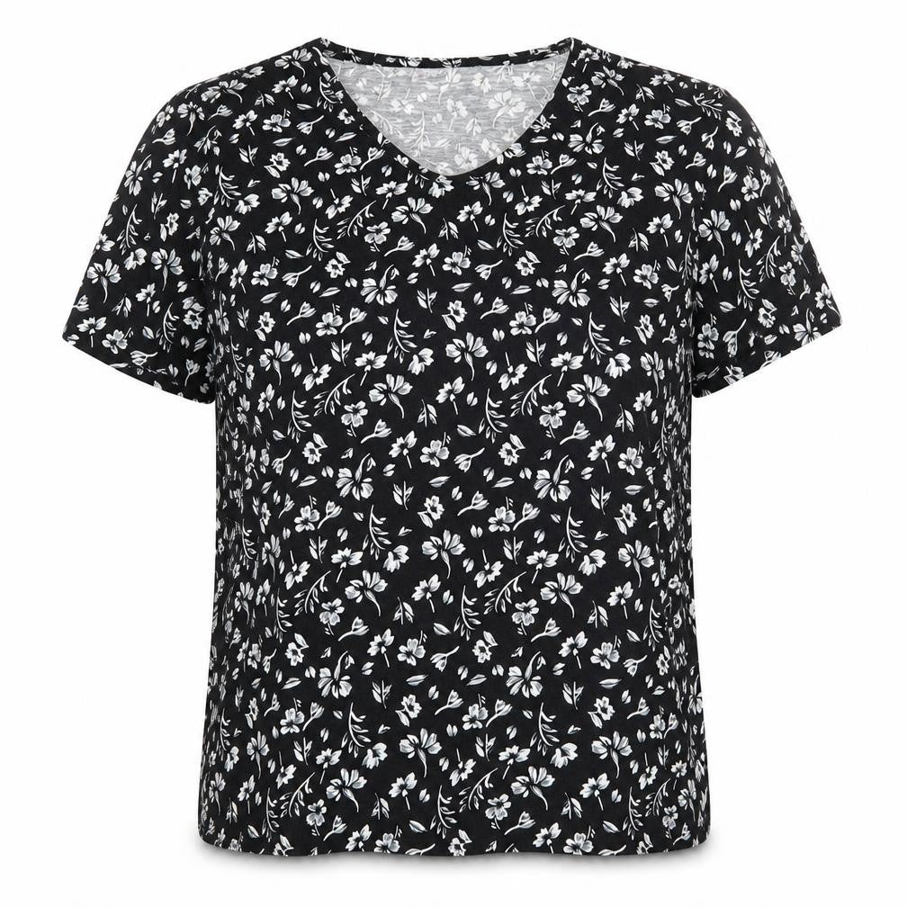 Womens UK Size L Damart Black Basic T-Shirt