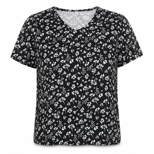 Womens UK Size L Damart Black Basic T-Shirt