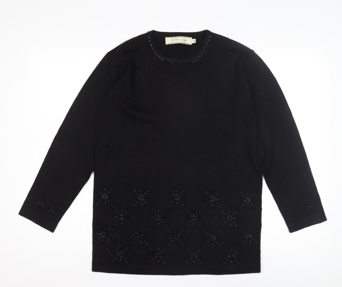 JFW Classics Women's Black Wool Pullover, Size S