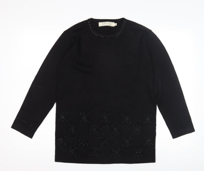JFW Classics Women's Black Wool Pullover, Size S
