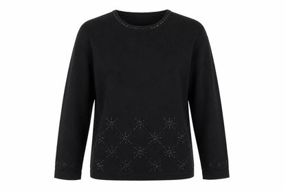 JFW Classics Women's Black Wool Pullover, Size S