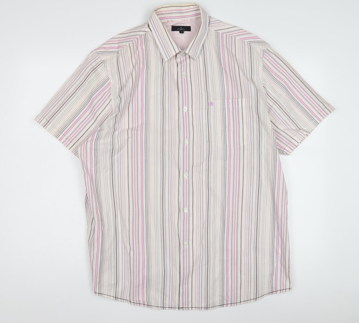 Jeff Banks Men's Multicoloured Striped Shirt - Large