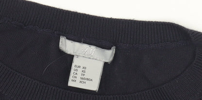 Womens UK Size XS H&M Black Pullover Jumper