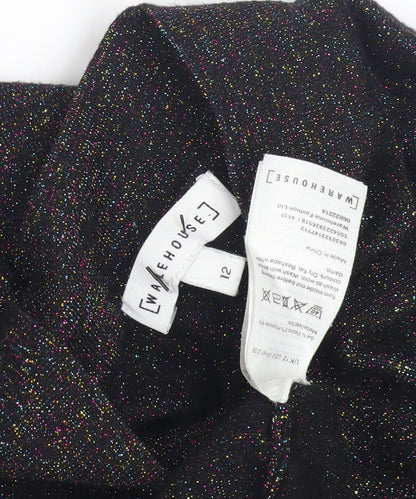 Womens UK Size 12 Warehouse Black Pullover Jumper