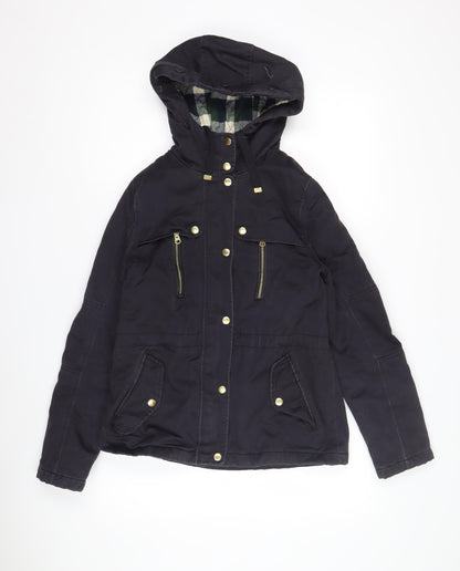 Womens UK Size 8 Topshop Black Parka Coat