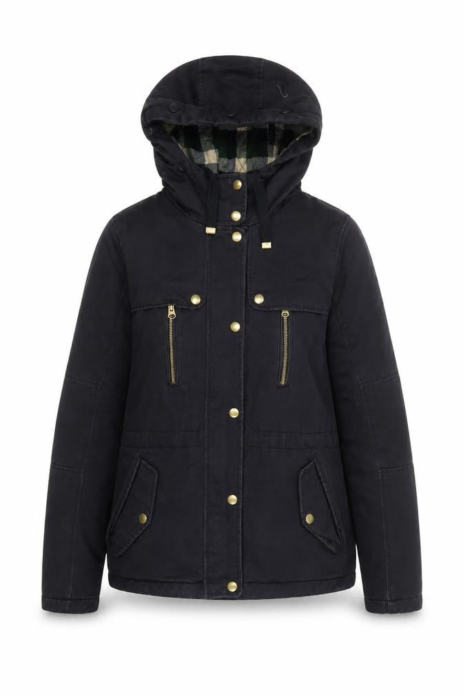 Womens UK Size 8 Topshop Black Parka Coat