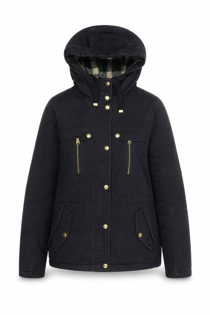 Womens UK Size 8 Topshop Black Parka Coat