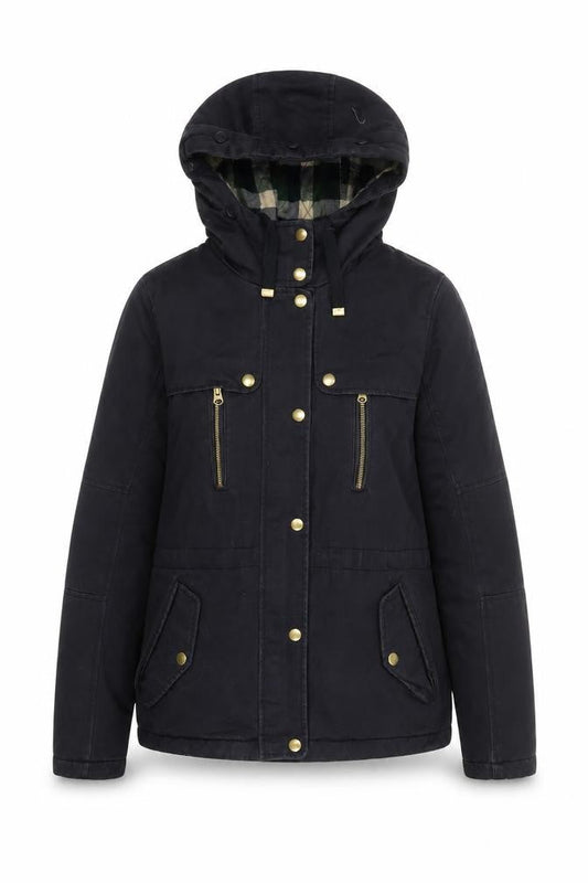 Womens UK Size 8 Topshop Black Parka Coat
