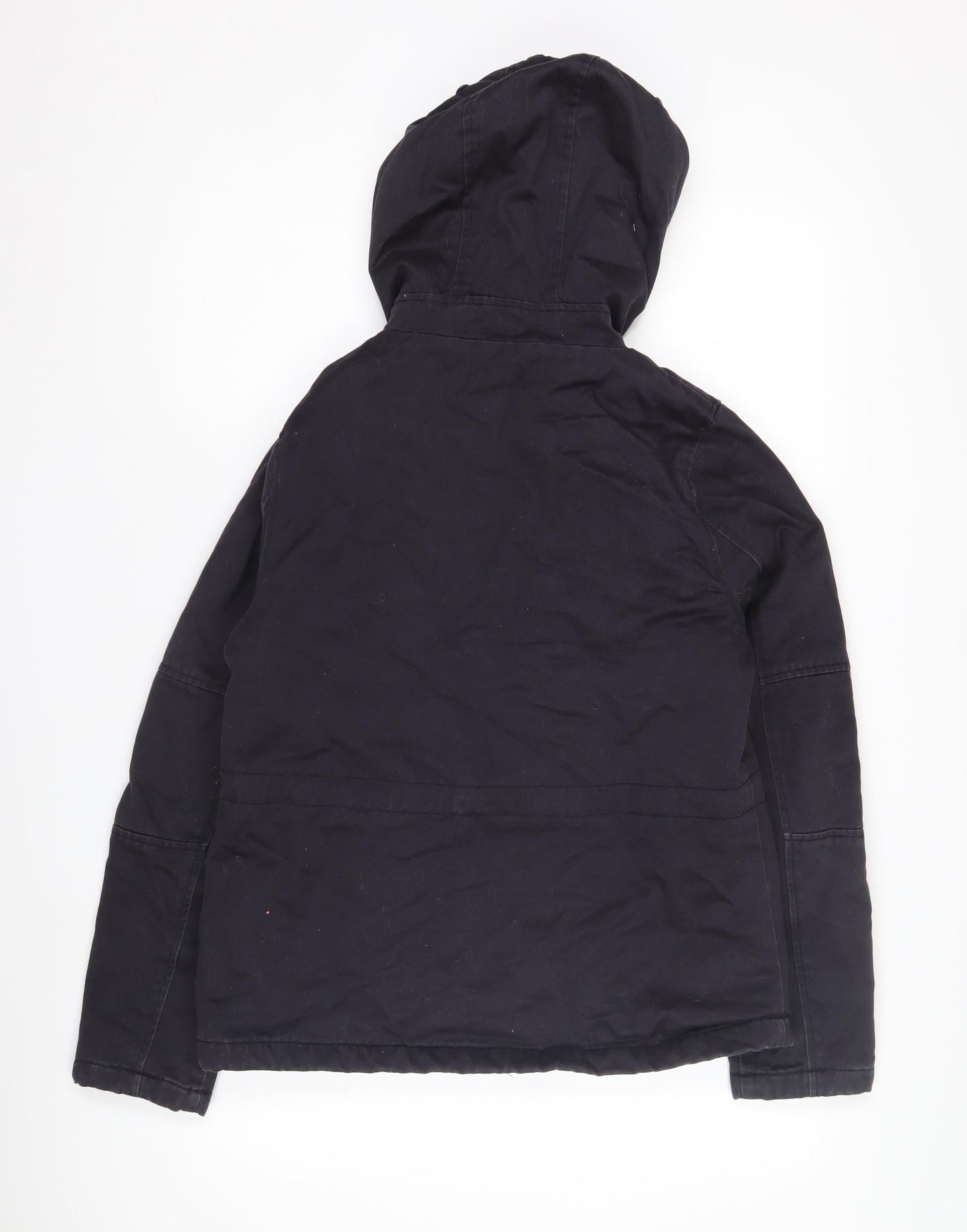 Womens UK Size 8 Topshop Black Parka Coat