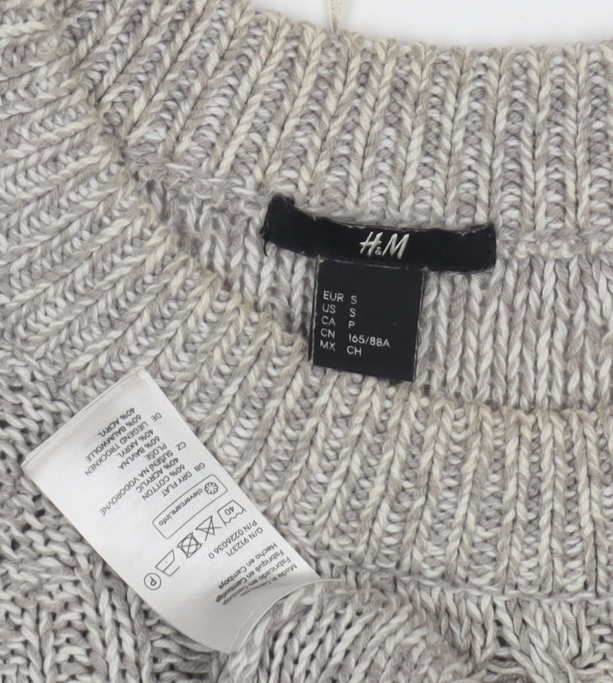 Womens UK Size S H&M Grey Pullover Jumper