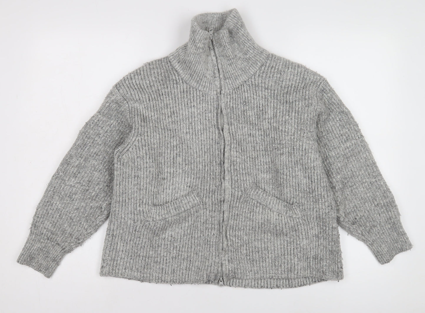 Womens UK Size XS Pull&Bear Grey Full Zip Jumper