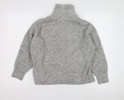 Womens UK Size XS Pull&Bear Grey Full Zip Jumper