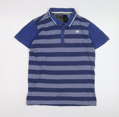 Urban Spirit Men's Blue Striped Polo Shirt Size S