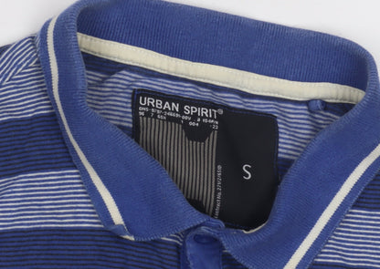 Urban Spirit Men's Blue Striped Polo Shirt Size S