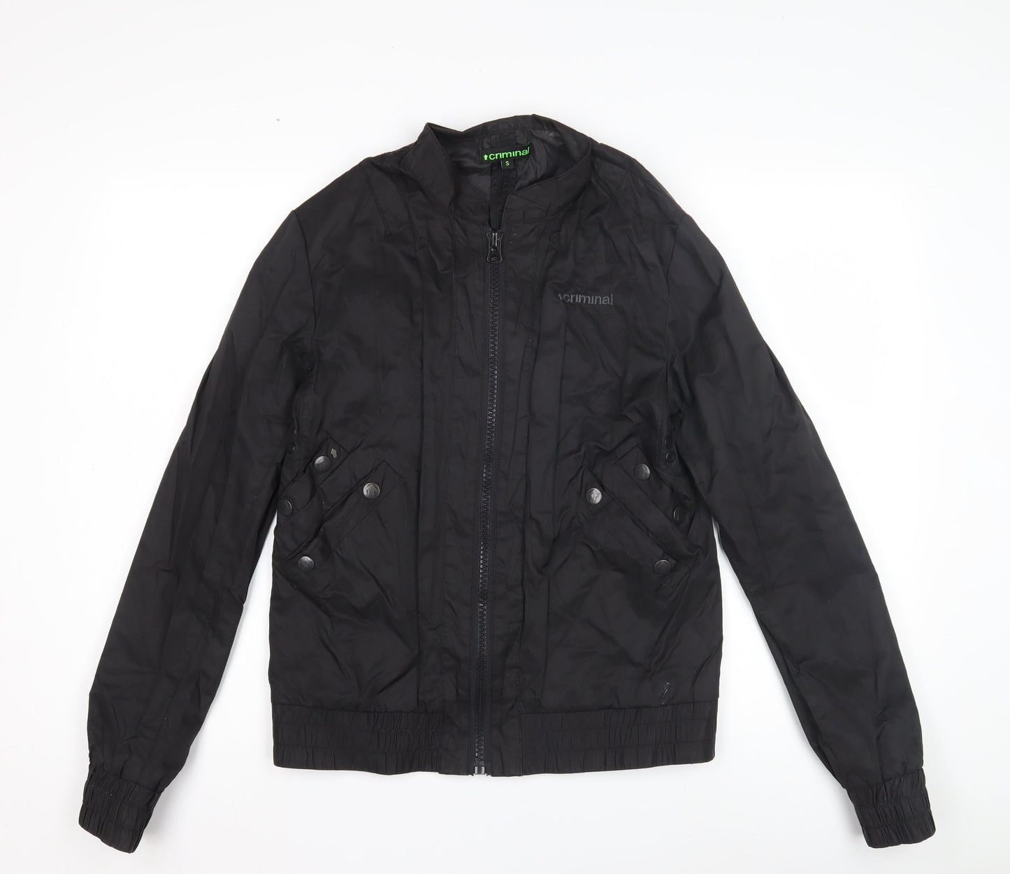 Mens UK Size S Criminal Black Basic Jacket