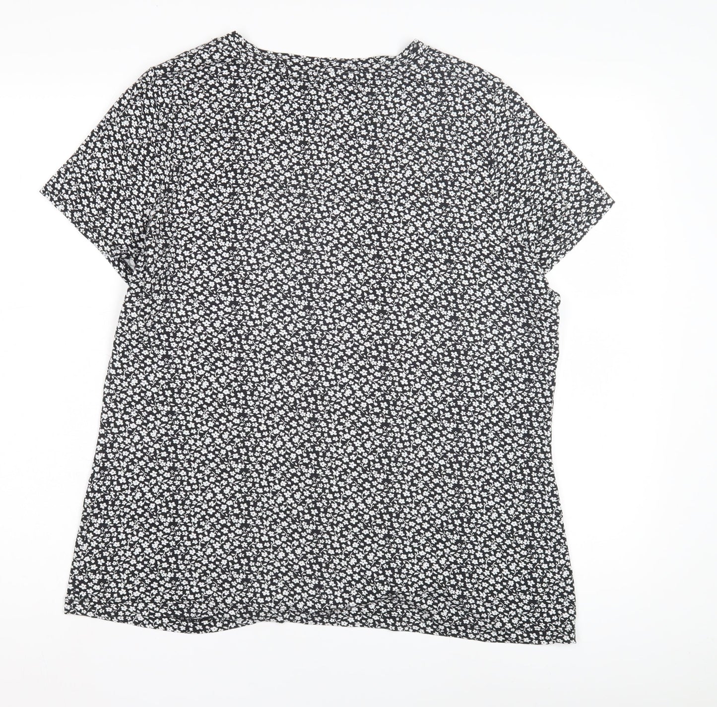 Womens UK Size 18 Bonmarché Black Basic T-Shirt