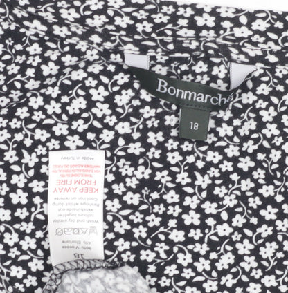 Womens UK Size 18 Bonmarché Black Basic T-Shirt