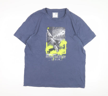 U.S. Athletic Men's Blue Large Graphic Print T-Shirt