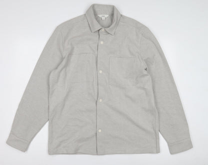Marks and Spencer Mens Grey Button-Up Shirt M