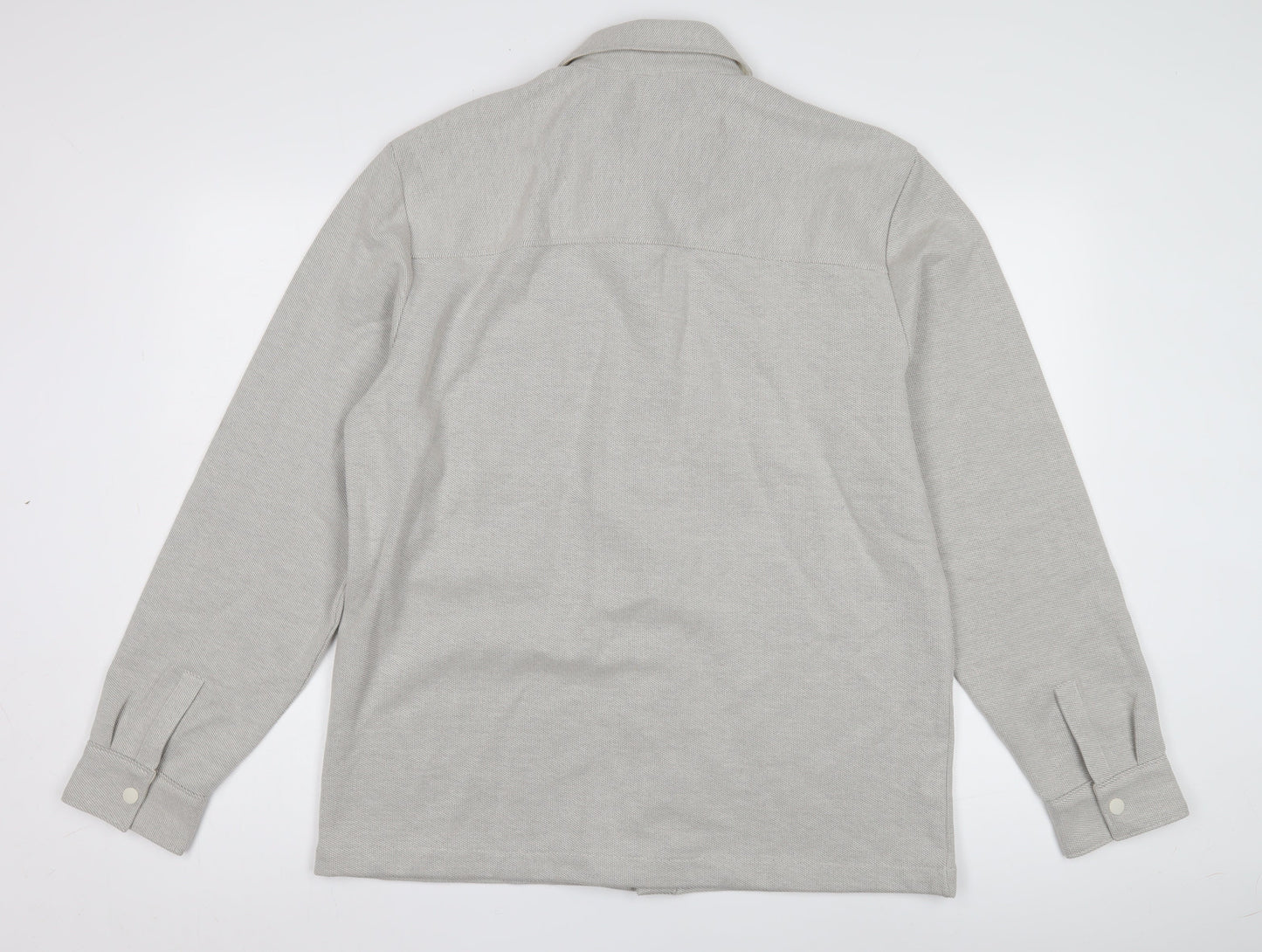 Marks and Spencer Mens Grey Button-Up Shirt M