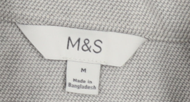 Marks and Spencer Mens Grey Button-Up Shirt M