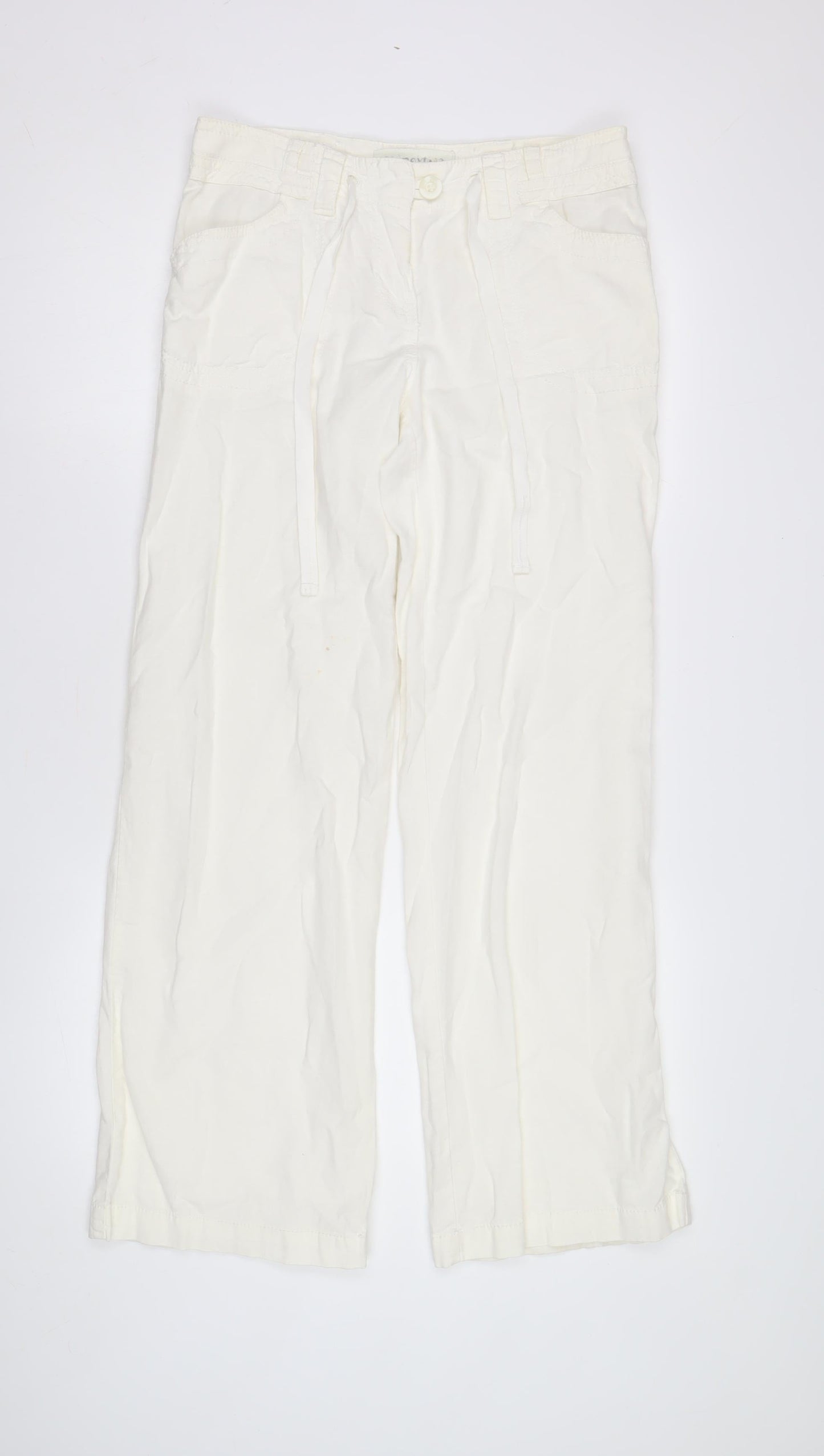 Womens UK Size 42-43 NEXT Relaxed Fit Cargo Ivory Trousers