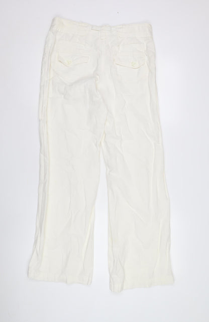 Womens UK Size 42-43 NEXT Relaxed Fit Cargo Ivory Trousers