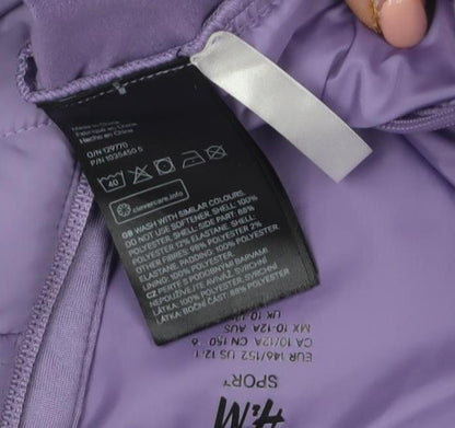 H&M Girls Purple Full Zip Hoodie, Size 12, Lightweight & Sporty