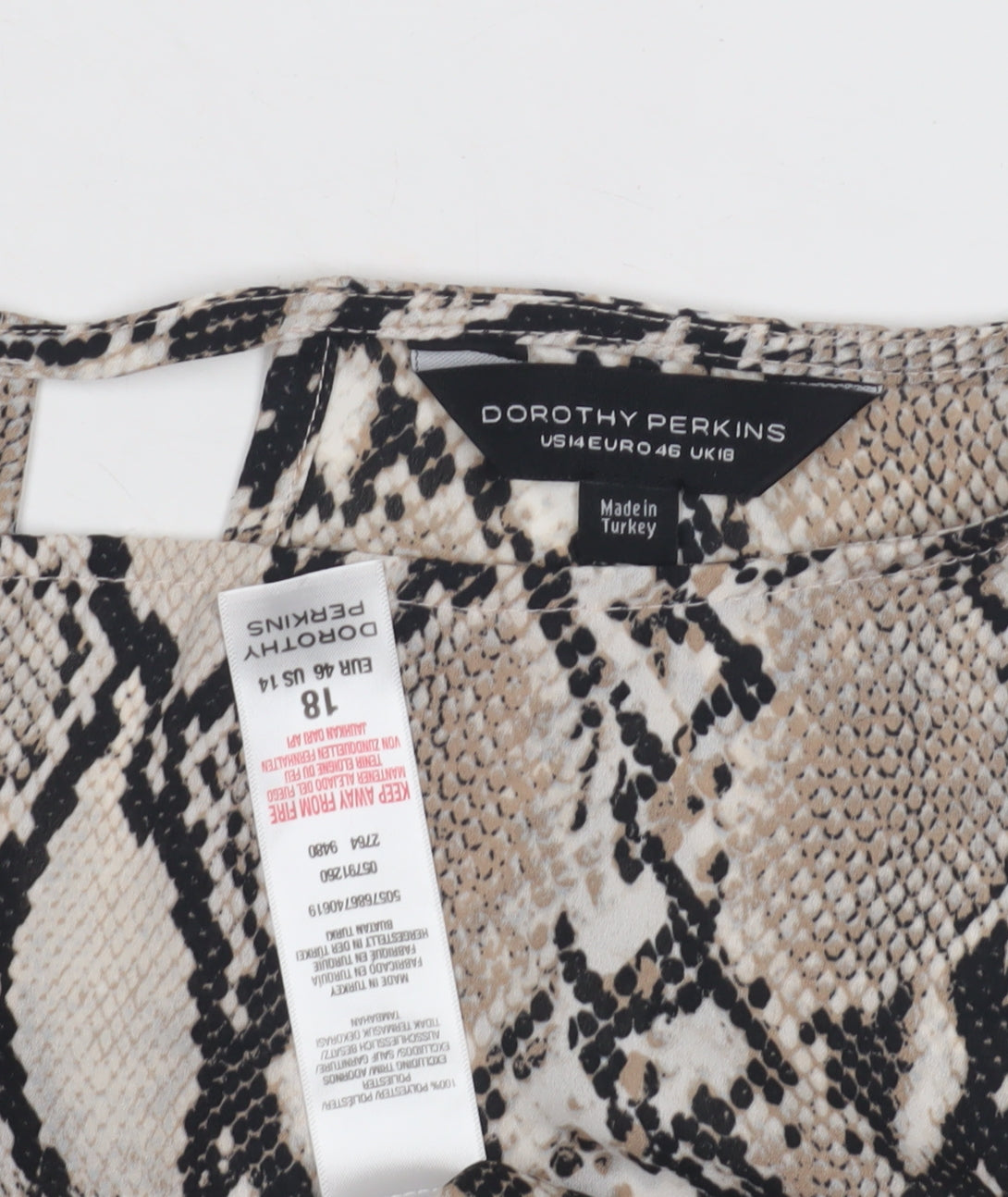 Womens UK Size 18 Dorothy Perkins Multicoloured Basic Blouse