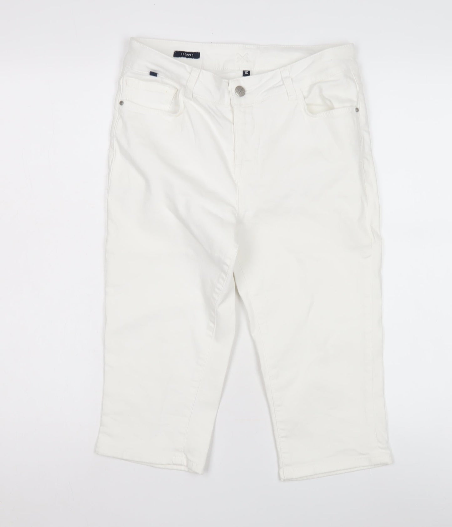Women's White Cropped Trousers Size 10