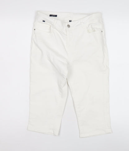 Women's White Cropped Trousers Size 10