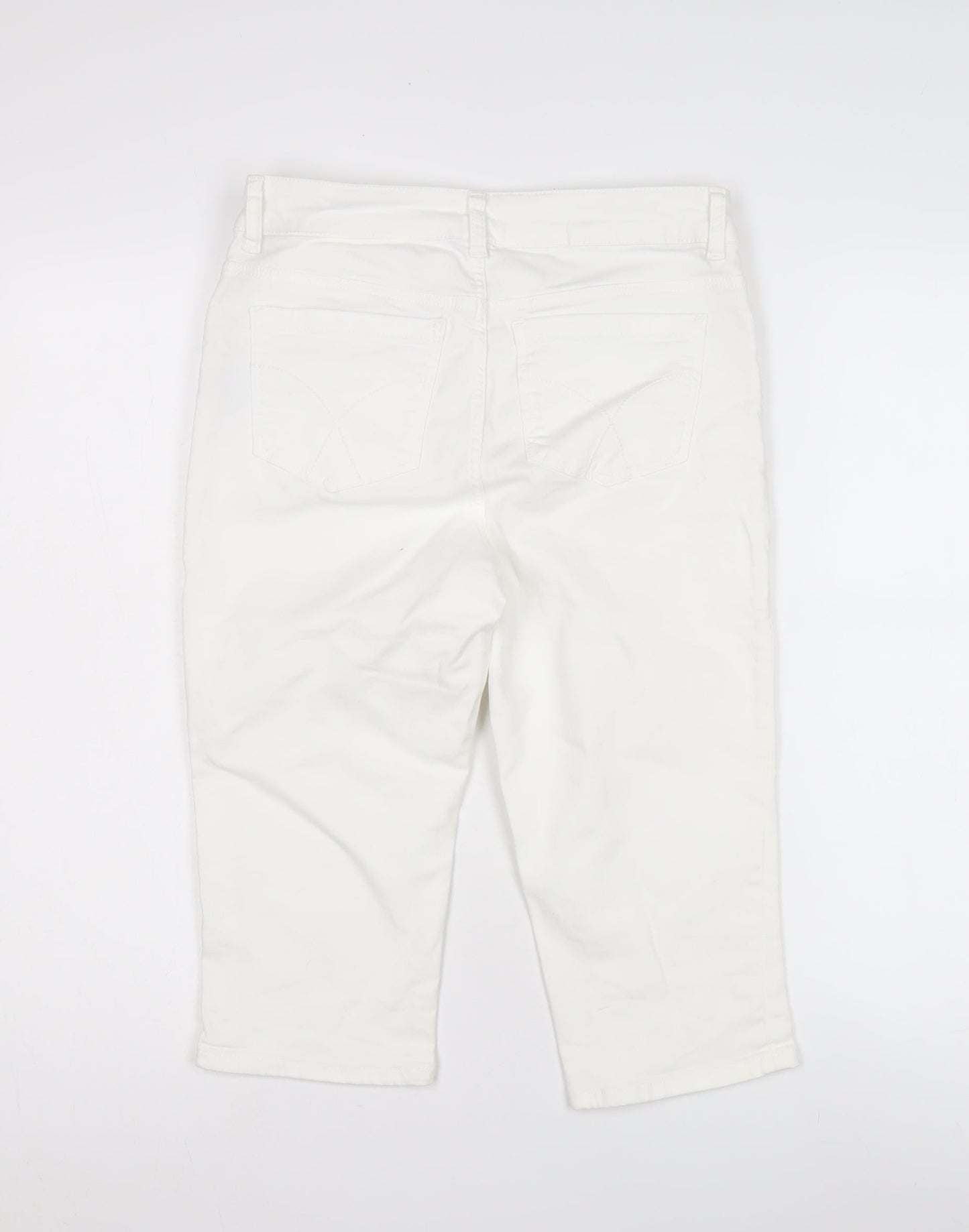 Women's White Cropped Trousers Size 10