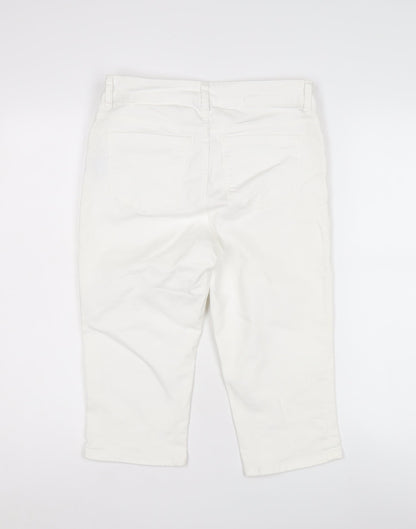 Women's White Cropped Trousers Size 10