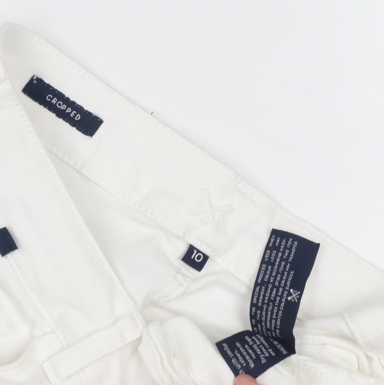 Women's White Cropped Trousers Size 10