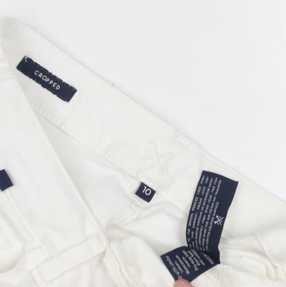 Women's White Cropped Trousers Size 10