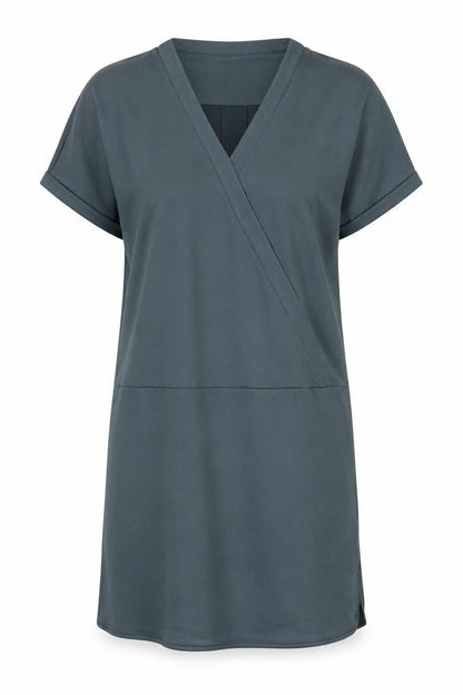 Moss Copenhagen Blue V-Neck Women's Dress, Size M